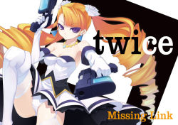 Rule 34 | 1girl, aq interactive, arcana heart, arcana heart 2, atlus, bare shoulders, boots, breasts, cleavage, colored eyelashes, dress, drill hair, dual wielding, earrings, elbow gloves, english text, examu, eyelashes, flower, frown, garter straps, gloves, gun, hair flower, hair ornament, handgun, holding, jewelry, lace, lace-trimmed legwear, lace trim, large breasts, leg up, long hair, necklace, orange hair, panties, pantyshot, pendant, petra johanna lagerkvist, pistol, purple eyes, rose, shingo (missing link), solo, thigh boots, thighhighs, twin drills, underwear, very long hair, weapon, white panties, white thighhighs, zettai ryouiki