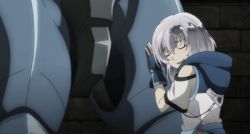 Rule 34 | 1boy, animated, animated gif, clothing cutout, ernesti echevalier, closed eyes, fingerless gloves, gloves, grey hair, knight&#039;s and magic, lowres, male focus, mecha, robot, short sleeves, shoulder cutout, solo, subtitled, trap