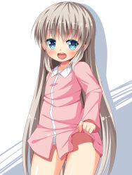 Rule 34 | 1girl, asa no ha (awayuki), blue eyes, long hair, no panties, original, silver hair, solo