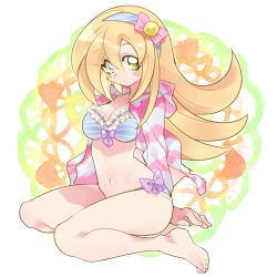 Rule 34 | 1girl, blonde hair, blush stickers, breasts, cleavage, commentary request, dark magician girl, duel monster, large breasts, long hair, misaka (missa), smile, solo, yu-gi-oh!, yuu-gi-ou, yu-gi-oh! duel monsters