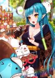 Rule 34 | !, 1girl, :o, ;&lt;, ^^^, ango, animal, animal on head, ankkoyom, argyle, bad id, bad pixiv id, bag, bag charm, beret, black hat, blue hair, blunt bangs, blurry, blush, blush stickers, bow, braid, breasts, charm (object), cleavage, creature, crescent, day, delphine (qurare), depth of field, eyelashes, fingernails, floor, flower, food, fruit, glasses, glowing, glowstick, hair tubes, handbag, hat, heart, highres, holding, holding umbrella, indoors, jewelry, large breasts, light particles, long hair, long sleeves, looking at viewer, nail polish, necklace, on head, open mouth, palms, pearl necklace, pendant, photobomb, plant, pointy ears, potted plant, profanity, qurare magic library, rabbit, raincoat, red-framed eyewear, red bow, red flower, red nails, sash, shawl, shelf, shirt, shop, side braid, sidelocks, single braid, sky, speech bubble, strawberry, striped, stuffed animal, stuffed rabbit, stuffed toy, sunlight, surprised, t-shirt, tassel, tree, umbrella, v-neck, very long hair, window, yellow eyes