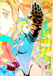 Rule 34 | 1girl, absurdres, blonde hair, blue eyes, braid, breasts, cammy white, capcom, covered navel, fingerless gloves, gloves, highres, large breasts, legs, leotard, long hair, necktie, solo, street fighter, thick thighs, thighs, twin braids