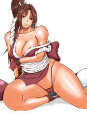 Rule 34 | breasts, large breasts, nipples, panties, papepox2, shiranui mai, smile, snk, the king of fighters, thong, underwear