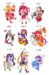 Rule 34 | 6+girls, @ @, absurdres, ahoge, anchor, antenna hair, apple, argyle, argyle dress, argyle legwear, asymmetrical footwear, asymmetrical legwear, balloon, black bow, black eyes, black footwear, black hair, black headwear, black ribbon, blonde hair, blue footwear, blue hair, blush stickers, boots, bow, bowtie, breasts, bright pupils, cake, cake on head, candy, cape, capelet, carousel, cigarette, colored eyelashes, colored skin, crown, crystal ball, detached collar, dice, dolphin, dress, emoji, eyepatch, food, fork, fruit, full body, furry, furry female, green bow, green bowtie, grey bow, grey skin, hair bow, hair intakes, hair ornament, hair over one eye, hair ribbon, hat, hat ribbon, heart, heart-shaped pupils, heart hair ornament, heterochromia, high heels, highres, holding, holding food, holding fork, holding fruit, horns, invisible chair, jester cap, lab coat, lace, lace-trimmed dress, lace trim, lobster girl, lollipop, long hair, mini crown, mismatched footwear, mismatched legwear, multicolored clothes, multicolored dress, multicolored hair, multicolored legwear, multiple girls, multiple hair bows, no nipples, no shoes, open mouth, original, oversized object, pants, parted bangs, peach, pink capelet, pink dress, pink eyes, pink footwear, pointing, pointing up, puffy short sleeves, puffy sleeves, pumpkin, purple cape, purple eyes, purple headwear, purple pants, purple skirt, red bag, red bow, red eyes, red footwear, red hair, red ribbon, red romper, ribbon, sailor hat, scissors, see-through pants, short hair, short sleeves, simple background, single horn, sitting, skirt, small breasts, smile, smoke, smoking, socks, sparkling eyes, striped, striped socks, sweat, swirl lollipop, symbol-shaped pupils, thigh boots, thighhighs, twintails, usagi nui, white background, white bow, white dress, white eyes, white hair, white headwear, white pupils, white romper, white socks, white thighhighs, x hair ornament, yellow eyes