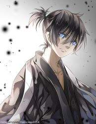 Rule 34 | 10s, 1boy, artist name, blue eyes, character name, copyright name, instockeee, instocklee, japanese clothes, long hair, male focus, noragami, ponytail, short ponytail, yato (noragami)