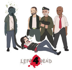Rule 34 | 1girl, 4boys, = =, ?, alpha g, bald, bdsm, beard, beret, bill (left4dead), bondage, bound, breasts squeezed together, breasts, brown hair, denim, facial hair, francis (left4dead), gun, hat, imminent rape, jeans, just as planned (meme), left 4 dead, louis (left4dead), meme, multiple boys, necktie, pants, ponytail, restrained, small breasts, smoker (left4dead), tentacles, tongue, vest, weapon, white hair, you gonna get raped, zoey (left4dead), zombie