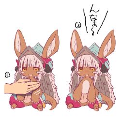 Rule 34 | 10s, brown eyes, rabbit, furry, grey hair, harada takehito, made in abyss, nanachi (made in abyss)