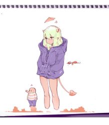 Rule 34 | 1girl, elephant, fishine, hood, hoodie, horns, long hair, original, simple background, solo, tail, white background