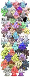 Rule 34 | :3, :d, absurdres, alcremie, alcremie (other cream), alcremie (other sweet), card, carrot, closed mouth, commentary request, creature, creatures (company), crescent, game freak, gen 8 pokemon, glasses, hat, heterochromia, highres, looking at viewer, nintendo, no humans, open mouth, pokemon, pokemon (creature), ribbon, simple background, smile, standing, star (symbol), tom-radio, top hat, white background