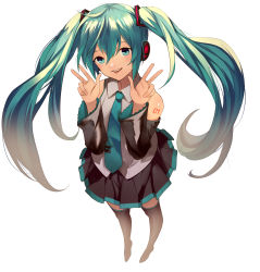 Rule 34 | 1girl, ahoge, bare shoulders, black thighhighs, body writing, boots, collared shirt, detached sleeves, double w, eredhen, green eyes, green hair, green necktie, grey shirt, hair between eyes, hair ornament, hands up, hatsune miku, headphones, highres, long hair, looking at viewer, necktie, open mouth, pleated skirt, shirt, simple background, skirt, sleeveless, sleeveless shirt, smile, solo, teeth, thigh boots, thighhighs, tie clip, twintails, very long hair, vocaloid, w, white background, wing collar, zettai ryouiki