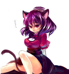 Rule 34 | 1girl, animal ears, breasts, cat ears, cat girl, cis (carcharias), covered erect nipples, female focus, kemonomimi mode, large breasts, pussy juice, solo, touhou, yasaka kanako