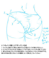 Rule 34 | 1girl, ass, bad id, bad pixiv id, cauliflower (hosiyarou), how to, monochrome, panties, thighhighs, translation request, underwear