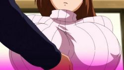 Rule 34 | 10s, animated, animated gif, bouncing breasts, breasts, bursting breasts, hhh triple ecchi, huge breasts, inverted nipples, konami (hhh triple ecchi), nipples, sweater