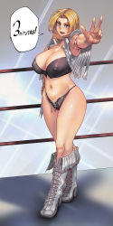 Rule 34 | 1girl, blonde hair, breasts, butcherboy, dead or alive, highres, huge breasts, solo, tina armstrong, wrestling ring