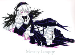 Rule 34 | 00s, 1girl, colored skin, highres, pale skin, pink eyes, rozen maiden, solo, suigintou, white hair, white skin