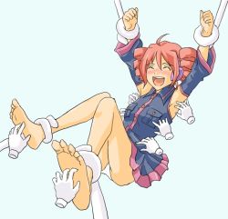 Rule 34 | 1girl, armpits, arms up, artist request, bare shoulders, barefoot, bdsm, blush, bondage, bound, bound ankles, bound wrists, breasts, closed eyes, detached sleeves, drill hair, feet, female focus, tickling feet, full body, grabber tool, headphones, kasane teto, knees together feet apart, multiple hands, panties, pantyshot, simple background, skirt, sleeveless, small breasts, soles, solo, tentacles, tickle torture, tickling, toes, twin drills, underwear, utau, vocaloid