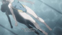 Rule 34 | 1girl, amagi konoha, animated, animated gif, brown eyes, brown hair, competition swimsuit, long hair, lowres, one-piece swimsuit, partially submerged, swimsuit, water, zetman
