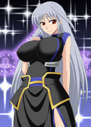 Rule 34 | 1girl, breasts, large breasts, long hair, lyrical nanoha, mahou shoujo lyrical nanoha, mahou shoujo lyrical nanoha a&#039;s, red eyes, reinforce, silver hair, solo, zerosu (take out)