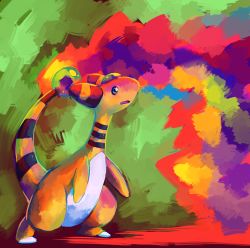 Rule 34 | absurdres, ampharos, bad deviantart id, bad id, beam, colored skin, creature, creatures (company), full body, game freak, gen 2 pokemon, glitchedpuppet, green background, highres, nintendo, no humans, pokemon, pokemon (creature), pokemon move, resolution mismatch, source smaller, standing, yellow skin