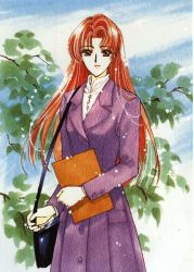 Rule 34 | 1990s (style), 1girl, bag, brown hair, cardcaptor sakura, clamp, female focus, handbag, long hair, mizuki kaho, official art, retro artstyle, solo, teacher