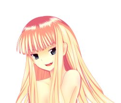 Rule 34 | 1girl, blonde hair, blue eyes, evangeline a.k. mcdowell, fang, image sample, long hair, looking at viewer, mahou sensei negima!, open mouth, smile, solo, teeth, transparent background, upper body, vampire