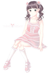 Rule 34 | 1girl, chemise, dress, lolita fashion, neuron (exceed), original, platform footwear, simple background, solo, white background