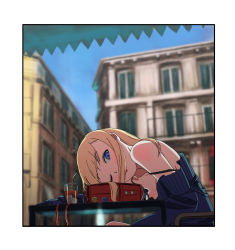 Rule 34 | 1girl, blonde hair, blush, female focus, highres, naohito (foxconcon), one eye closed, open mouth, original, solo, strap slip