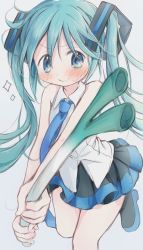 Rule 34 | 1girl, absurdres, aqua eyes, aqua hair, bare arms, black skirt, blue necktie, blush, commentary, food, hair ornament, hatsune miku, highres, hitode, holding, holding food, holding spring onion, holding vegetable, leg up, long hair, looking to the side, miniskirt, necktie, pleated skirt, shirt, sketch, skirt, sleeveless, sleeveless shirt, smile, solo, sparkle, spring onion, standing, standing on one leg, twintails, v-shaped eyebrows, vegetable, very long hair, vocaloid, white shirt