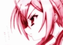 Rule 34 | 1girl, female focus, godees, gradient background, hair ornament, hairpin, hidan no aria, kanzaki h. aria, monochrome, sketch, solo, traditional media, white background