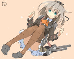 Rule 34 | 10s, 1girl, dated, kantai collection, kumano (kancolle), simple background, solo, thighhighs, wara (warapro)