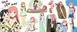 Rule 34 | 1boy, 2girls, android, angry, ass, bandages, barefoot, black eyes, black hair, blue eyes, blush, bodysuit, boots, breast poke, breasts, brown eyes, choker, clothed female nude female, daichouhen doraemon, doraemon, doraemon: nobita to tetsujin heidan, doraemon: shin nobita to tetsujin heidan: habatake tenshi tachi, dress, embarrassed, female pervert, flower, glasses, happy, highres, indoors, jewelry, lily (flower), long hair, long image, looking at viewer, looking back, minamoto shizuka, miniskirt, multiple girls, necklace, no nipples, nobi nobita, nude, open mouth, outdoors, panties, pantyshot, pervert, pillow, pink hair, pointing, poking, riruru, robot, short dress, short hair, short twintails, simple background, sitting, skirt, sky, small breasts, smile, standing, star (sky), starry sky, takaya n, translation request, twintails, underwear, wariza, white background, wide image, yuri
