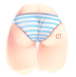 Rule 34 | 1girl, ass, ass focus, close-up, hatsune miku, panties, sasakichi (ssk chi), simple background, solo, striped clothes, striped panties, thigh gap, thighs, underwear, vocaloid, white background