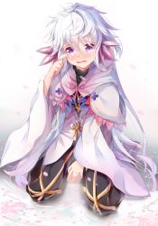 Rule 34 | 1girl, board game, fate (series), go (board game), highres, long hair, looking at viewer, male focus, merlin (fate/stay night), nahaki, purple eyes, sitting, solo, white hair