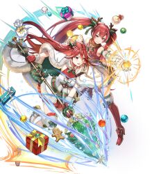 Rule 34 | 2girls, alternate costume, animal ears, antlers, apple, armor, bag, bare shoulders, boots, box, chachie, christmas, christmas ornaments, cookie, cordelia (fire emblem), cordelia (winter) (fire emblem), deer antlers, deer ears, fake animal ears, fake antlers, female focus, fire emblem, fire emblem awakening, fire emblem fates, fire emblem heroes, food, fruit, full body, fur trim, gift, gift box, gingerbread man, gloves, gold trim, highres, holding, holding food, horns, leg up, long hair, looking away, matching hair/eyes, mother and daughter, multiple girls, nintendo, non-web source, official alternate costume, official art, open mouth, red eyes, red gloves, red hair, selena (fire emblem fates), skirt, sleeveless, smile, thigh boots, thighhighs, transparent background, twintails, zettai ryouiki
