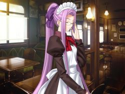Rule 34 | 00s, 1girl, fate/hollow ataraxia, fate/stay night, fate (series), glasses, long hair, maid, medusa (fate), medusa (rider) (fate), official alternate costume, solo, takeuchi takashi, very long hair