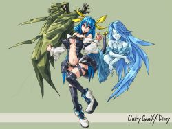 Rule 34 | arc system works, artist request, blue hair, breasts, cleavage, dizzy (guilty gear), guilty gear, guilty gear x, guilty gear xx, necro (guilty gear), red eyes, tail, thighhighs, underboob, undine (guilty gear), wings