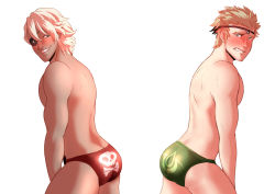 Rule 34 | 2boys, ass, blush, booty electric, fire emblem, male focus, multiple boys, nintendo, presenting, topless male, smile, tagme, underwear