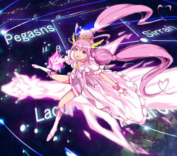 Rule 34 | 10s, 1girl, bad id, bad pixiv id, bike shorts, boots, choker, cure happy, cure happy (princess form), female focus, gradient background, hair ornament, halo, hoshizora miyuki, long hair, magical girl, masaki eiji, open mouth, pink eyes, pink hair, precure, smile precure!, solo, space, tiara, twintails, very long hair, wrist cuffs