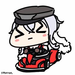 Rule 34 | &gt; &lt;, 1girl, animated, animated gif, azur lane, breasts, cleavage, driving, go-kart, lowres, seseren