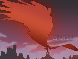 Rule 34 | 00s, atomsk, city, cloud, flcl, highres, sky, third-party edit, vector trace, wallpaper, wings