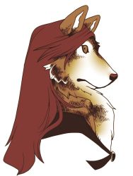 Rule 34 | animalization, brown hair, female focus, imaizumi kagerou, imaizumi kagerou (wolf), long hair, no humans, onikobe rin, profile, touhou, upper body, wolf