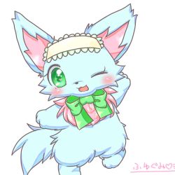 Rule 34 | artist request, character request, dog, furry, green eyes, jewelpet, one eye closed