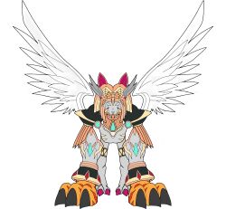 Rule 34 | 1girl, absurdres, armor, digimon, digimon (creature), female focus, highres, nefertimon, solo, sphinx, transparent background, wings