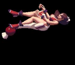 Rule 34 | animated, animated gif, bare legs, breasts, brown hair, cleavage, falling, high ponytail, japanese clothes, king of fighters xiii, large breasts, long hair, lowres, midair, ninja, no bra, pelvic curtain, pixel art, ponytail, revealing clothes, shiranui mai, sideboob, tabi, the king of fighters, the king of fighters xiii