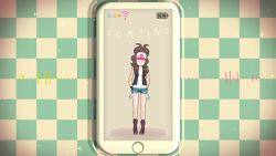 Rule 34 | 1girl, 3d, animated, antenna hair, aqua eyes, arm support, artist request, bare legs, black vest, blue shorts, brown hair, collarbone, commentary request, creatures (company), dancing, game freak, hat, highres, hilda (pokemon), knees, long hair, looking at viewer, mikumikudance (medium), music, nintendo, open clothes, open mouth, open vest, pokemon, pokemon bw, pokemon masters ex, shirt, short shorts, shorts, smile, solo, sound, vest, video, white hat, white shirt