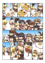 Rule 34 | +++, 10s, 6+girls, :3, abyssal ship, aged down, akatsuki (kancolle), amatsukaze (kancolle), anchor symbol, animal ears, black hair, blonde hair, blue eyes, closed eyes, collar, comic, cookie, cup, dress, eating, elbow gloves, fake animal ears, flat cap, flying sweatdrops, food, food in mouth, gloves, gradient background, green eyes, grey hair, hair ornament, hair ribbon, hair tubes, hairband, hairclip, hands on lap, haruna (kancolle), hat, headgear, hibiki (kancolle), holding, holding food, holding hands, horns, i-class destroyer, ikazuchi (kancolle), kantai collection, katsuragi (kancolle), kneeling, long hair, long sleeves, mini hat, multiple girls, neckerchief, northern ocean princess, open mouth, plate, pleated skirt, ponytail, rabbit ears, ribbon, school uniform, serafuku, sharing food, shimakaze (kancolle), short hair, short sleeves, sidelocks, skirt, sleeveless, sleeveless dress, smile, star-shaped pupils, star (symbol), striped clothes, striped legwear, striped thighhighs, surprised, symbol-shaped pupils, thighhighs, translation request, triangle mouth, twintails, waving, white hair, | |