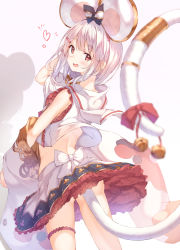 1girl absurdres animal_ears back fake_animal_ears granblue_fantasy highres looking_at_viewer looking_back mouse_ears red_eyes ribbon solo tail tail_ornament tail_ribbon ukiwakisen vikala_(granblue_fantasy) white_hair