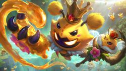 Rule 34 | 2boys, absurdres, alien, bee, bee&#039;maw, bee wings, beemo, bug, cat, claws, crown, flying, glowing, glowing eyes, grass, highres, holding, holding staff, honey, insect, king beegar, kog&#039;maw, league of legends, multiple boys, official alternate costume, official art, outdoors, solo focus, staff, teemo, tree, veigar, wings, yellow eyes, yordle, yuubee, yuumi (league of legends)