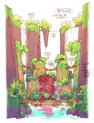 Rule 34 | bridge, concept art, dragon: marked for death, inti creates, monument, no humans, official art, tagme, water, waterfall