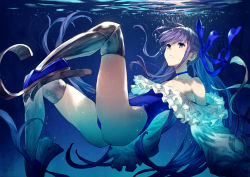 Rule 34 | 1girl, blue eyes, blue hair, cameltoe, fate/grand order, fate (series), highres, kusano shinta, leotard, meltlilith, meltryllis (fate), smile, solo, underwater